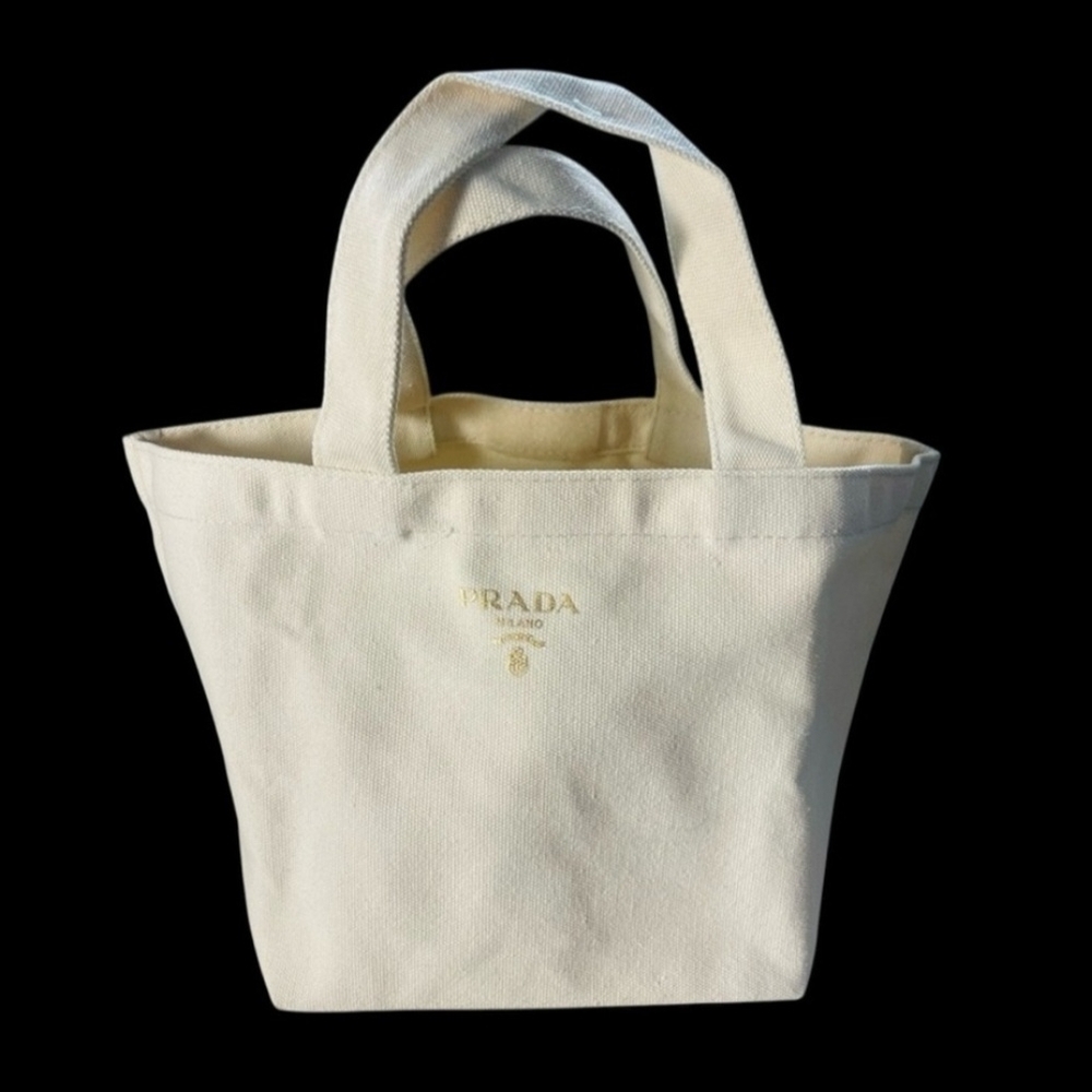 PRADA Cream VIP Canvas Tote Bag Limited Edition - Picture 3 of 6